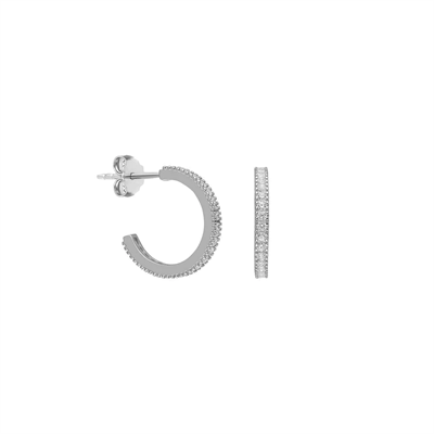 Taşlı Halka Küpe 718895 Silver