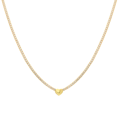 Taşlı Kalp Kolye 718917 Gold