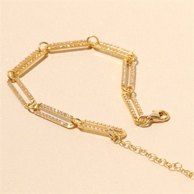 Taşlı Zincir Set 718303 Gold
