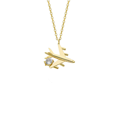 Uçak Kolye 718956 Gold