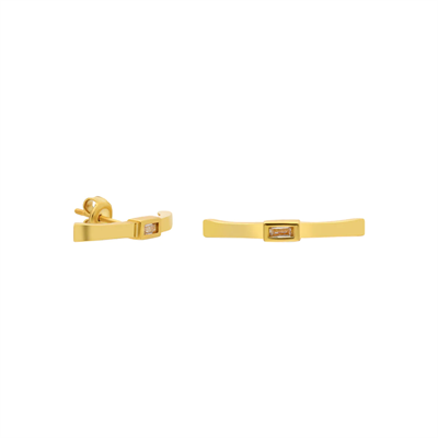 Yassı Taşlı Küpe 718891 Gold
