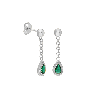 Yeşil Damla Küpe 717070 Silver