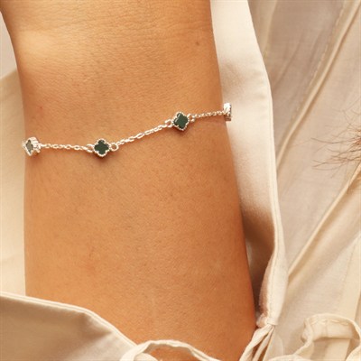 Yeşil Yonca Bileklik 718538 Silver