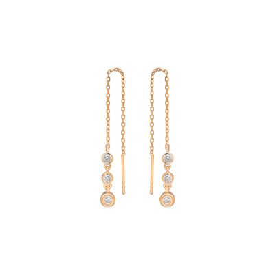 Zincir Taşlı Küpe 718892 Rose