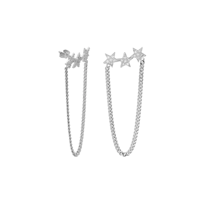 Zincir Yıldız Küpe 717068 Silver