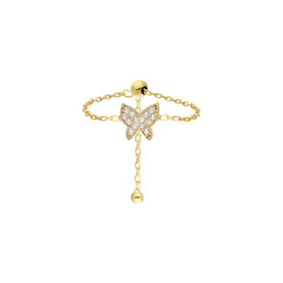 Zincirli Kelebek Yüzük 718855 Gold