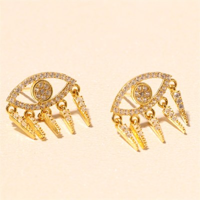 Zirkon Göz Küpe 717079 Gold