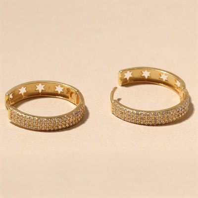 Zirkon Halka Küpe 718882 Gold