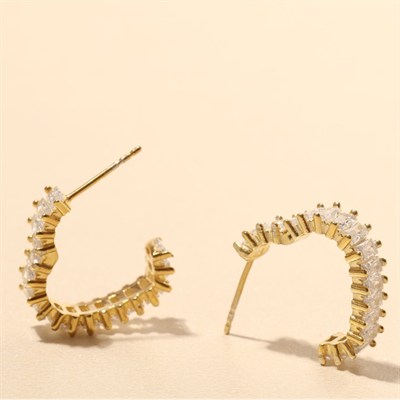 Zirkon Kalp Küpe 717099 Gold