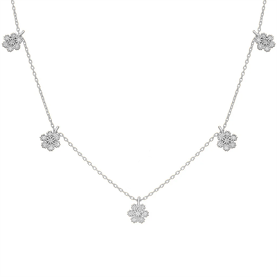 Zirkon Papatya Kolye 718010 Silver