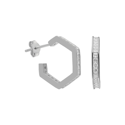 Zirkon Taşlı Beşgen Küpe 717071 Rose