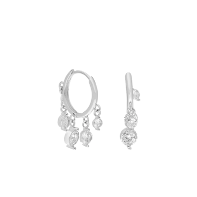 Zirkon Taşlı Halka Küpe 718896 Silver
