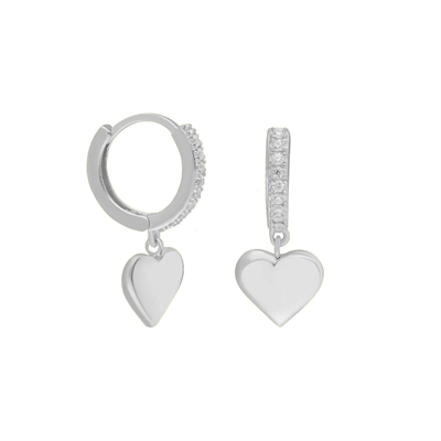 Zirkonlu Kalp Küpe 717078 Silver