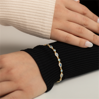 Damla Taşlı Bileklik 718551 Gold