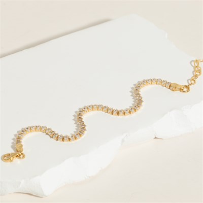 Zirkon Taşlı Bileklik 718554 Gold