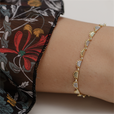 Zirkon Taşlı Minimal Bileklik 718555 Gold