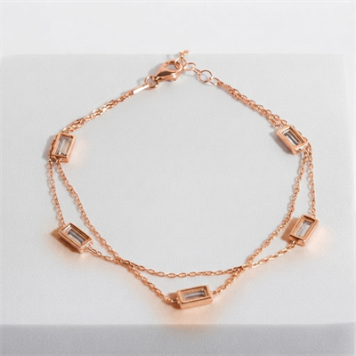 Zirkon Taşlı Zincir Bileklik 718556 Rose