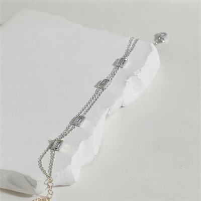 Zirkon Taşlı Zincir Bileklik 718556 Silver