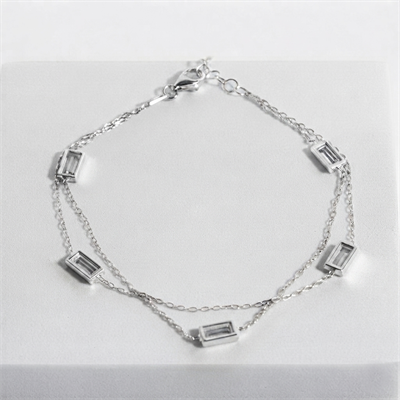 Zirkon Taşlı Zincir Bileklik 718556 Silver