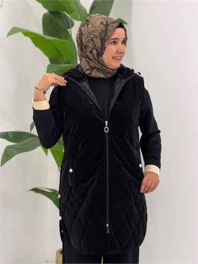 2220 Siyah Zımbalı Yelek