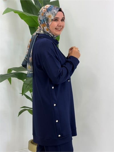 4102 Lacivert Zımbalı Takım