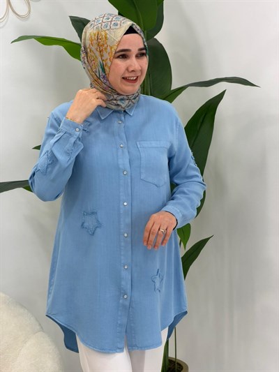 Açık Mavi Yıldız Tensel Tunik