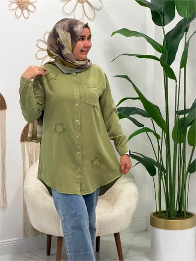 Açık Yeşil Yıldız Tensel Tunik