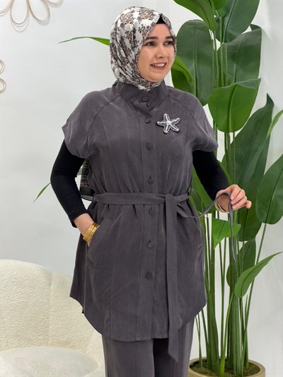Antrasit Okyanus Yelekli Takım