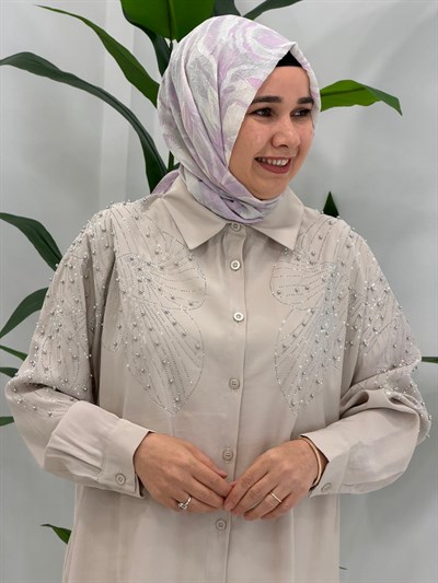 Bej  Taşlı Tunik