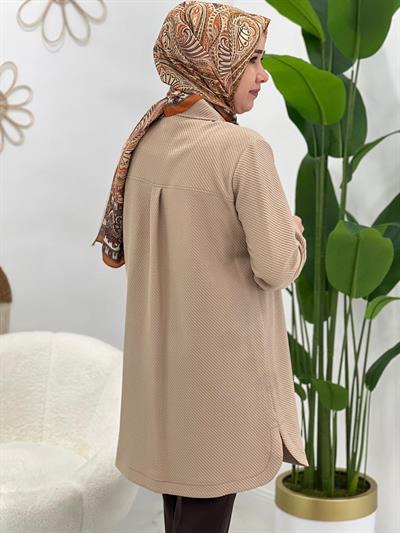 Bej Çıtçıtlı Tunik