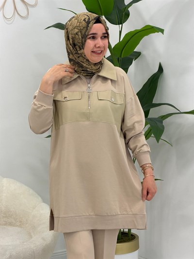 Bej Girne Tunik