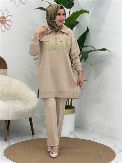 Bej Girne Tunik