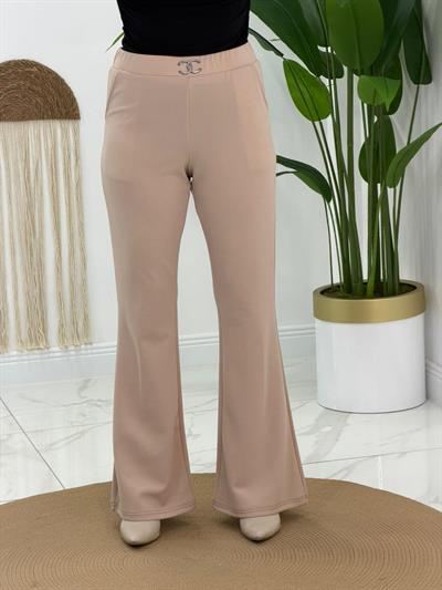 Bej İthal Scuba İspanyol Paça Pantalon
