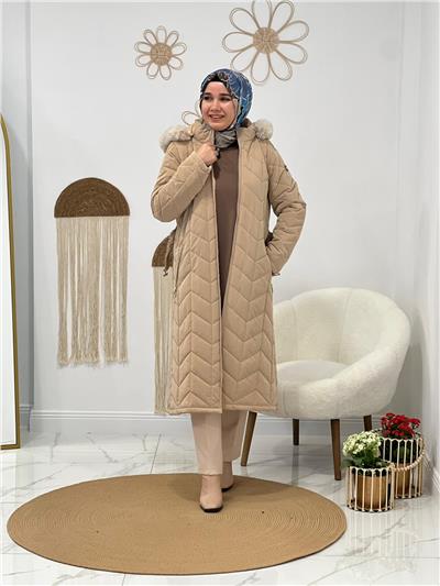 Bej Şişme Mont