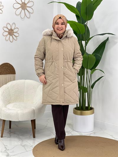 Bej Şişme Mont
