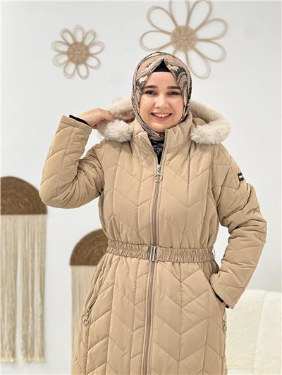 Bej Şişme Mont