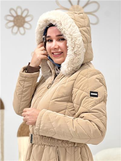 Bej Şişme Mont