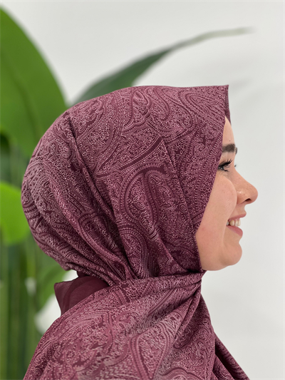 Bordo Desenli Şal