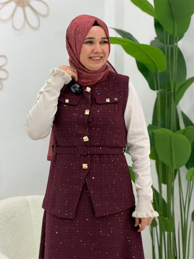 Bordo Tüvit Etekli Takım
