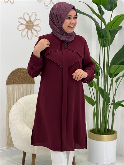 Bordo Uzun Tunik