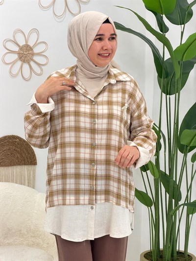 Camel Ekose Tunik