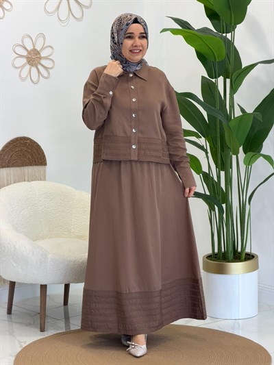 Drape Detaylı Etekli Takım
