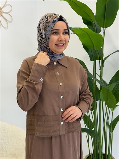 Drape Detaylı Etekli Takım
