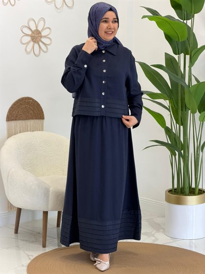 Drape Detaylı Etekli Takım
