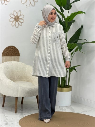 Gri Müslin Tunik