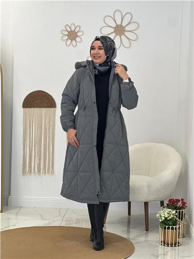 Gri Şişme Mont