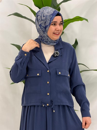 İndigo Linda Etekli Takım