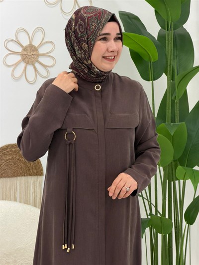 Kahve Halka Detaylı Kap