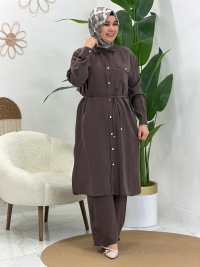 Kahve Linda Keten Takım