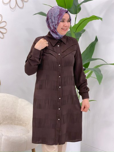 Kahve Mimoza Tunik